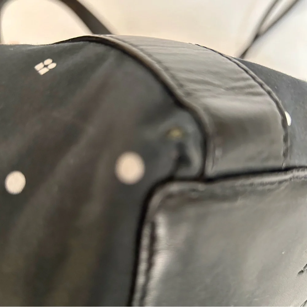 Kate Spade Vintage Black & White Polka Dot Double Handle Shoulder Bag - Picture 13 of 14